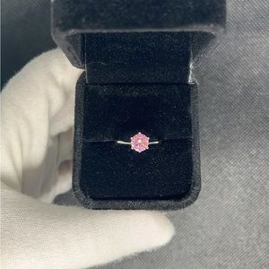 1ct pink moissanite stone 925 sterling silver ring